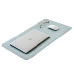Mouse Pad Protector Reversible 60x35 Cm | Azul Claro y Gris Claro