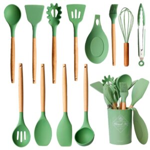 Set 13 Utensilios de Silicona | Bambú