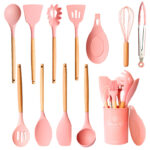 Set 13 Utensilios de Silicona | Rosa