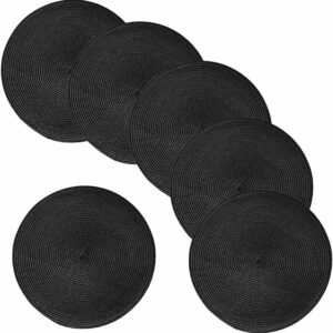 Set de 6 Individuales Redondos 38 Cm | Negro