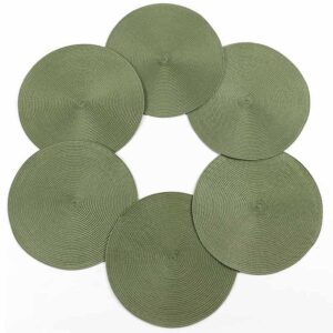 Set de 6 Individuales Redondos 38 Cm | Oliva