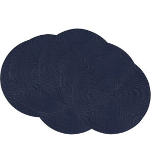 Set de 6 Individuales Redondos 38 Cm | Azul Índigo