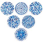Set de 6 Posavasos de Cerámica Redondos - Azul Índigo