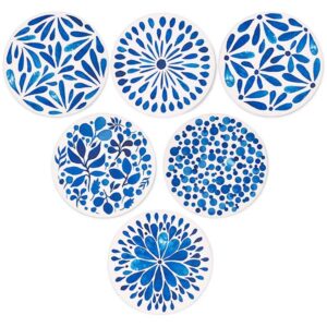 Set de 6 Posavasos de Cerámica Redondos - Azul Índigo