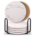 Set de 6 Posavasos de Cerámica Redondos - Mármol