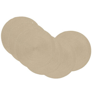 Set de 6 Individuales Redondos 38 Cm | Beige
