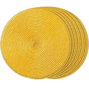 Set de 6 Individuales Redondos 38 Cm | Amarillo